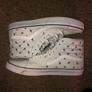 All white vans high LA Dodgers Men’s Size 12